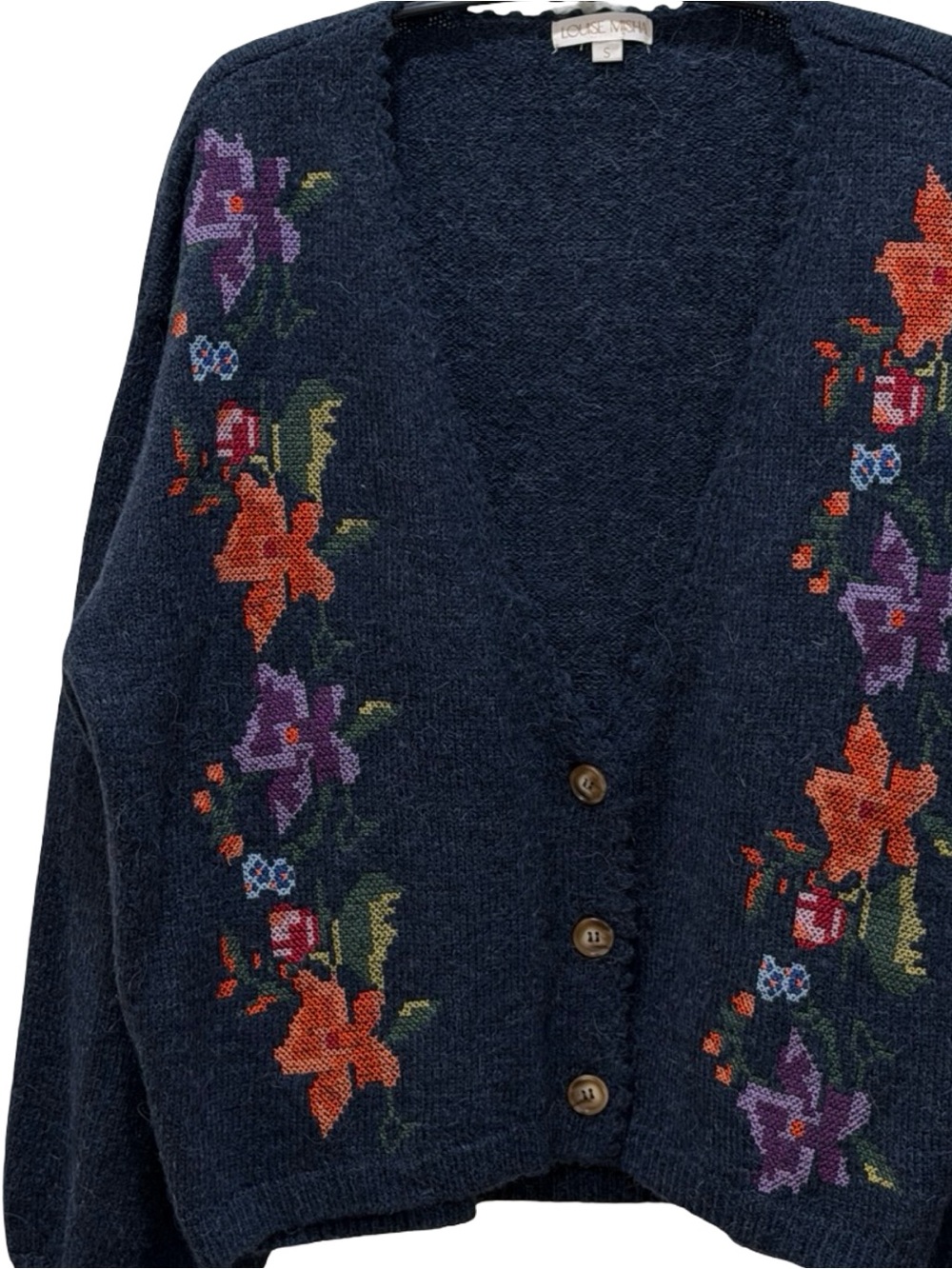 Louise Misha Luna Embroidered Mohair & Merino Wool Cardigan - Picture 4 of 10